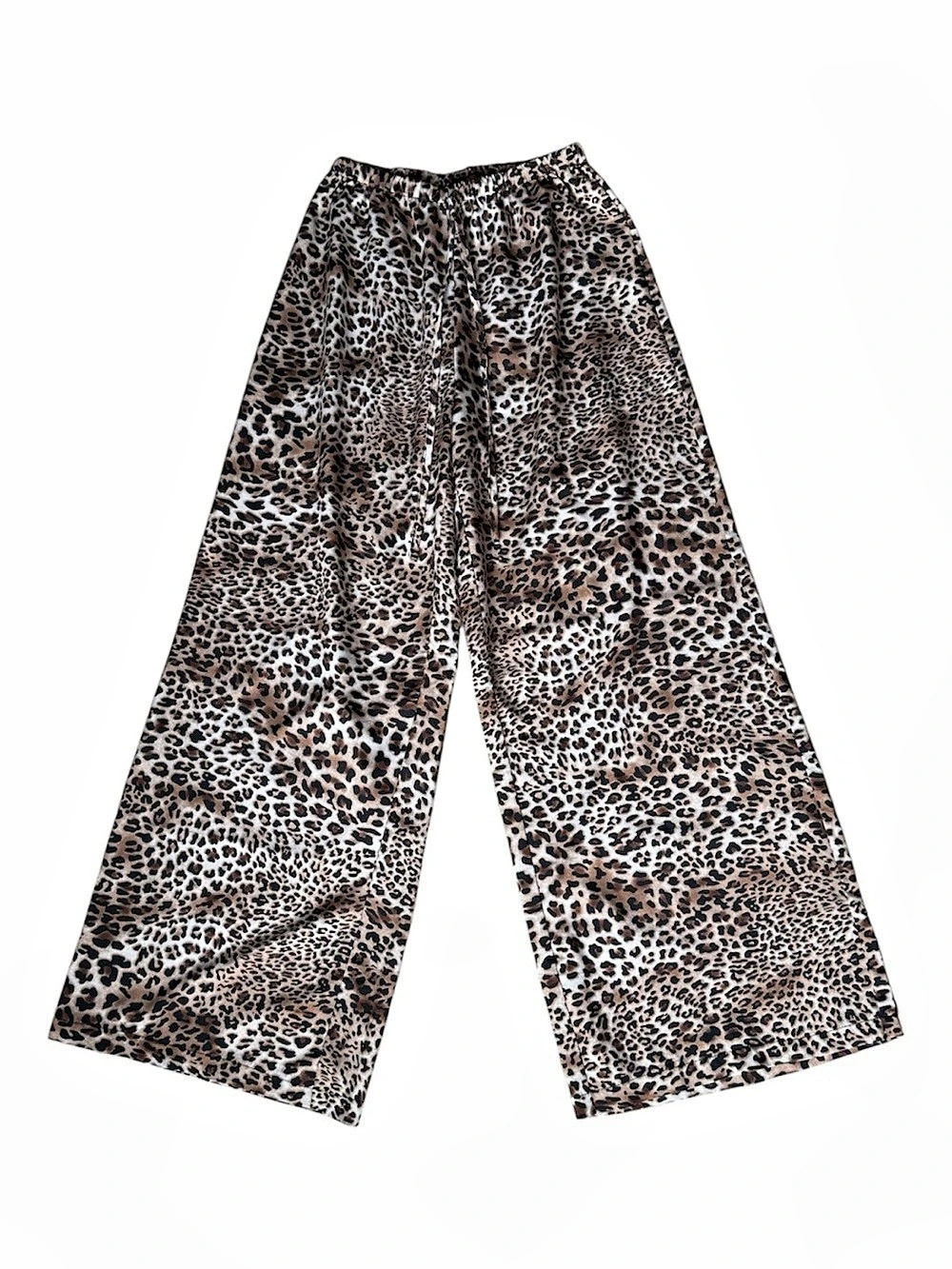 Wide Leg Animal Print Pants in Brown & Black